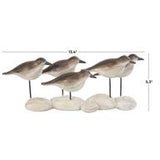 Brown Polystone Bird Sculpture with Cream Rock Inspired Base - 13" X 4" X 5"