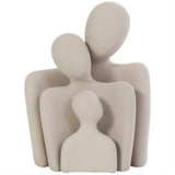 Cream Ceramic People Nesting Family Sculpture - Set of 3 - 10"x 8"x 5"H