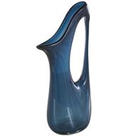 Blue Glass Abstract Vase with Cutout Handle And Elongated Opening - 10