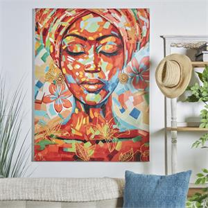 Canvas Art - Multi Colored Woman Abstract Pain - Wall Art Decor