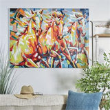 Canvas Art - Horse Abstract Paint Splatter Wall Art Decor