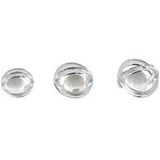 Clear Glass Orb Sculpture with Overlapping Rings and Ball Center Set of 3