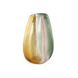 Multi Colored Glass Ombre Vase with Pink Texture Stripe Details