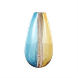 Multi Colored Glass OmbreVase with Brown Textured Stripe Details