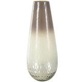 Brown Glass Ombre Vase with Spotted Concaved Details and Speckled Accents