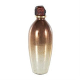 Copper Glass Speckled Ombre Decorative Jars with Textured Top Knob and Gold and Beige Accents