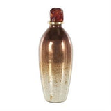 Copper Glass Speckled Ombre Decorative Jars with Textured Top Knob and Gold and Beige Accents