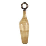 Light Brown Glass Brushed Ombre Decorative Jars with Speckled Gold and Bronze Ring Top