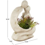 Cream Polystone People Sitting Planter