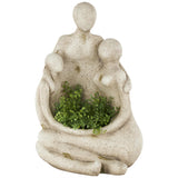 Cream Polystone Family Sitting Planter