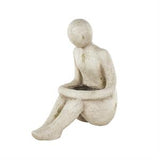 Cream Polystone People Sitting Planter