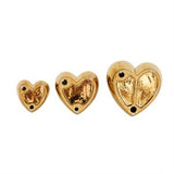 Gold Ceramic Heart Slanted Wall Decor with Varying Sizes Set Of 3