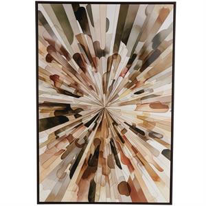 Canvas Art - Multi Colored Abstract Radial Living Room Framed Wall Art with Black Frame, 33" x 2" x 48"