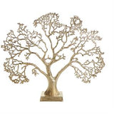 Gold Aluminum Metal Tree Sculpture, 26" x 6" x 22"