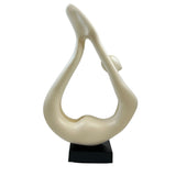 Yoga White Sculpture - Bronze Base - Home Decor