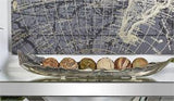 Silver Aluminum Metal Live Edge Tray, 36" x 10" x 6"