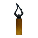 Yoga Black Sculpture - Wood Base - Home Decor