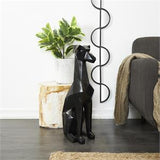 Black Polystone Dog Cubist Sculpture - 9" X 11" X 30"