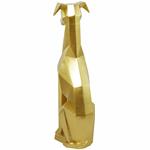 Gold Polystone Dog Cubist Sculpture - 9" X 11" X 30"