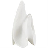 White PolystOne Abstract Wavy Shaped Sculpture with Cutouts and Speckled Texturing - 9" X 7" X 12"