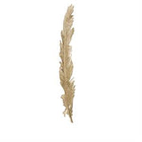 Gold Polystone Bird Large Metallic Feather Wall Decor - 14" X 2" X 47"