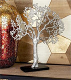 Silver Aluminum Metal Tree Sculpture, 17" x 4" x 19"