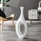 Trombone Vase - Small White 34" - Home Decor