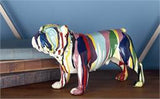 The Novogratz Multi Colored Polystone Bulldog Graffiti Sculpture