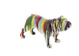 The Novogratz Multi Colored Polystone Bulldog Graffiti Sculpture