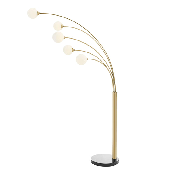 Anecho 5 Lights Gold and White Floor Lamp