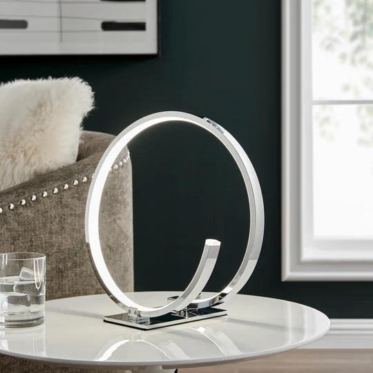 Circular Design LED Table Lamp // Chrome