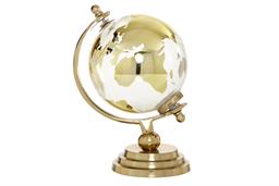 Cosmopolitan Gold Aluminium Metal Globe with Tiered Base - 7