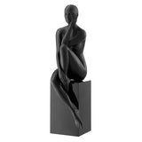 Antoinette Doll Sculpture // Matte Black with Black Base