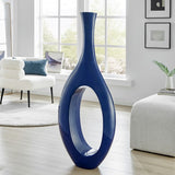 Trombone Vase - Small Blue 34" - Home Decor