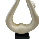 Yoga White Sculpture - Bronze Base - Home Decor