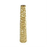 Gold Ceramic Geometric Bubble Vase with Concaved Circles - 8" X 8" X 39"