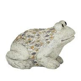 Light Gray Polystone Frog Indoor Outdoor Garden Sculpture - 12" X 8" X 8"