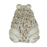 Light Gray Polystone Frog Indoor Outdoor Garden Sculpture - 12" X 8" X 8"