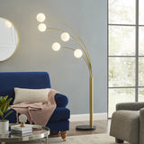 Anecho 5 Lights Gold and White Floor Lamp