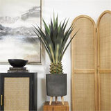 Green Faux Foliage Agave Artificial Tree with Black Pot, 27" x 27" x 47"