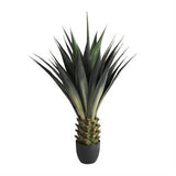 Green Faux Foliage Agave Artificial Tree with Black Pot, 27" x 27" x 47"