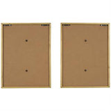 Gold Wood Laef 3D Wall Decor with Beveled Frame Set of 2 13"W x 17"H