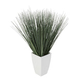 Green Faux Foliage Artificial Plant with White Plastic Pot - 19" X 19" X 28"