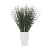 Green Faux Foliage Artificial Plant with White Plastic Pot - 19" X 19" X 28"