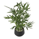 Green Faux Foliage Artificial Plant with Black Plastic Pot - 14" X 14" X 19"