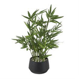 Green Faux Foliage Artificial Plant with Black Plastic Pot - 14" X 14" X 19"