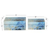 Cosmopolitan Blue Glass Box with Glass Sides Set Of 2