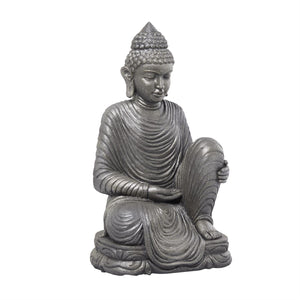 Silver Magnesium Oxide Buddha Indoor Outdoor Meditating Garden Sculpture