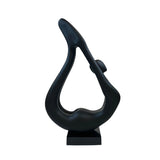 Yoga Black Sculpture - Gray Base - Home Decor