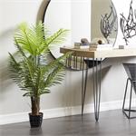 Green Faux Foliage Areca Palm Artificial Plant with Black Fluted Pot - 32" X 32" X 43"